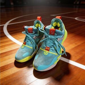 ADIDAS MENS JAMES HARDEN SIGNATURE “HALF DOZEN” SNEAKERS SIZE 10.5 TURQUOISE